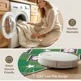 thumbnail image 5 of ODIKA 3'x5' Washable Throw Rug Stain Resistant, Low Profile, Non-Slip Large Bold Soccer Plate Pennant Border Crossed Bats Field Grid Refined for Entryway, Kitchen, Mudroom, 5 of 7