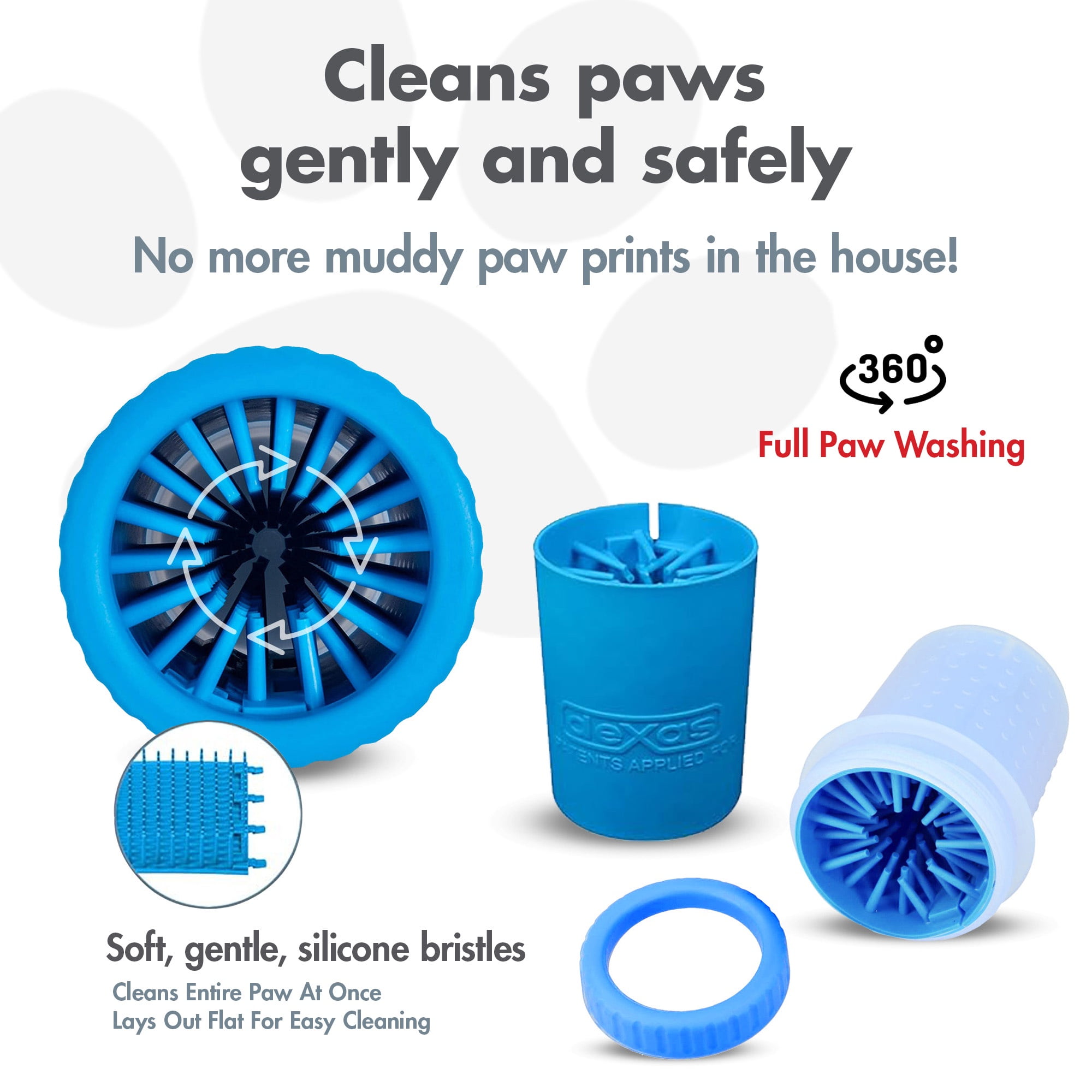 Dexas MudBuster Portable Dog Paw Washer and Cleaner, Petite, Pro Blue