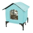 thumbnail image 3 of Casa para gatos al libre, refugio para gatitos, cálida, aislante, impermeable, tienda de campaña para gatos salvajes, refugio para el invierno, S Azul, 3 of 8