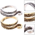 thumbnail image 4 of 2pcs Metal Yarn Guide Finger Holders Adjustable Knitting Loop Crochet Loop Rings Open Finger Rings Knitting Thimbles for Crochet Knitting Accessories Tools Gold Silver, 4 of 5