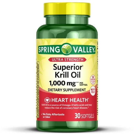 Spring Valley Krill Oil Dietary Supplement, 1,000 mg, 30 Count