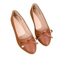 thumbnail image 3 of oqasdz Womens Casual Shoes Slip On Low Heel Pointed Toe Ballet Shoes with Bow Design Comfort Wedding Solid Color Trendy Dressy Shoes Outdoor Summer, 3 of 7