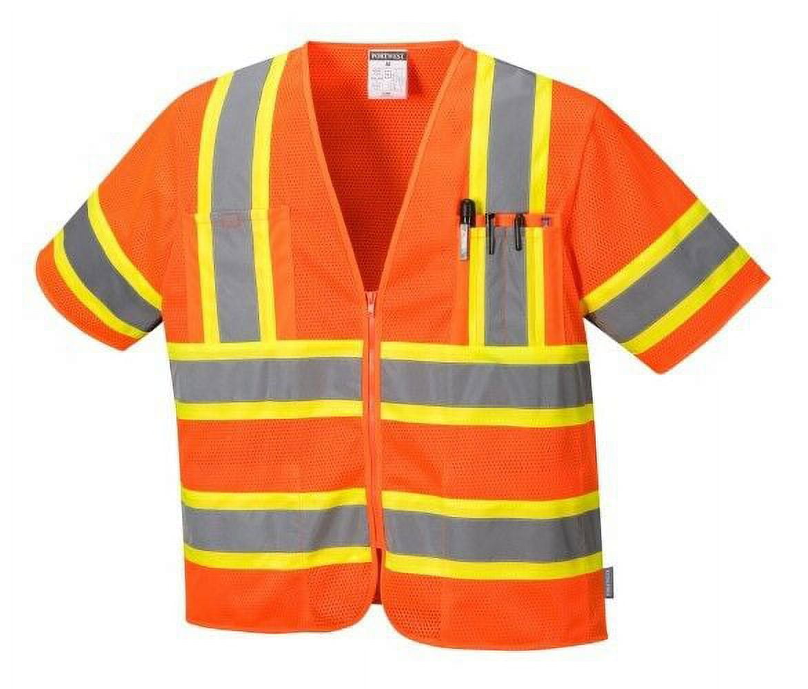 Portwest US383 Augusta Sleeved Hi-Vis Safety Vest Orange, 5X-Large