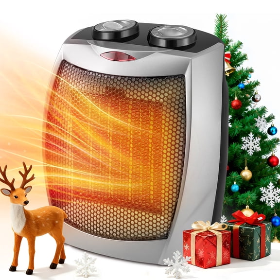 Havato Space Heater , 1500W Electric Heaters for inside Use Portable with Thermostat, ETL Certified, Silent Heating, Ceramic Small Fan Heater, for Home & Dorm,Silver