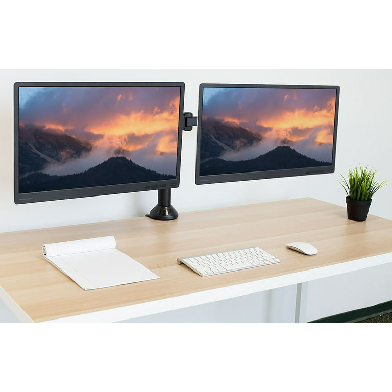 Mount-It! Dual Monitor Mount Desk Stand, Fits 2 Computer Screens 19-27  Inches
