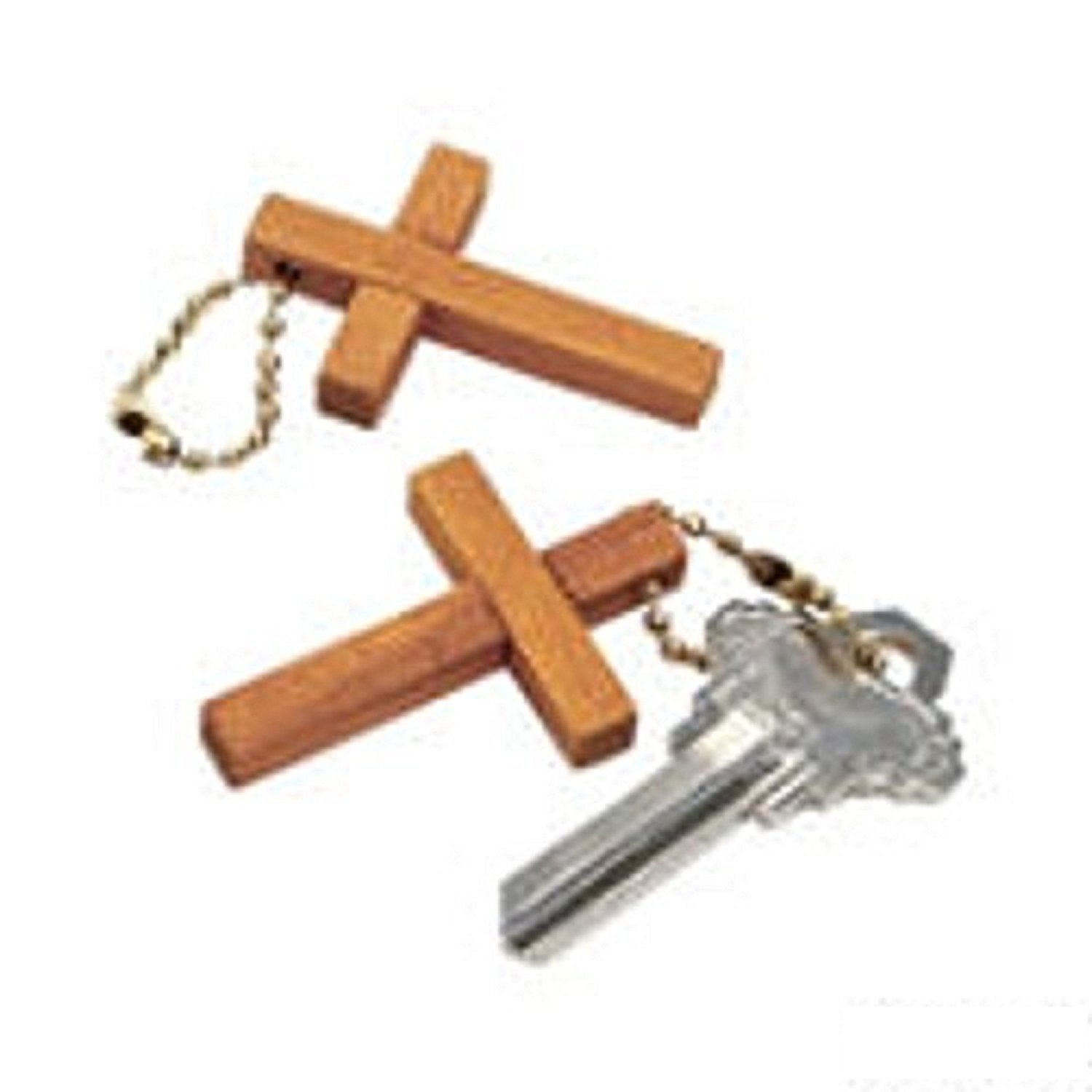 Wooden Cross Keychains 48 Pack