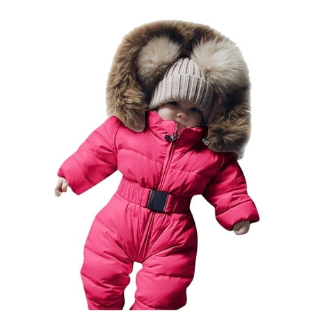 

Girls Jumpsuit Outerwear Hooded Jacket Snowsuit Coat Baby Romper Warm Girls Coat&jacket Snow Pants 4t