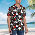 thumbnail image 2 of KLL Men's Hawaiian Shirt Short Sleeve Button Down Beach Shirts-Cute Puppy Footprints, 2 of 5