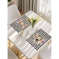 thumbnail image 5 of Bunny Easter Placemats Set of 8, Black Plaid Spring Floral Pastoral Retro Art Placemats for Dining Table, Place Mats for Kitchen Tabletop, Waterproof Wipeable Dining Table Mats Set, 5 of 9