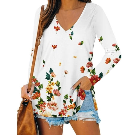 

FuChenYu Sun Protection Clothing Women Printed Casual Rash Guard Swimsuit Women Shirts for Women White XL