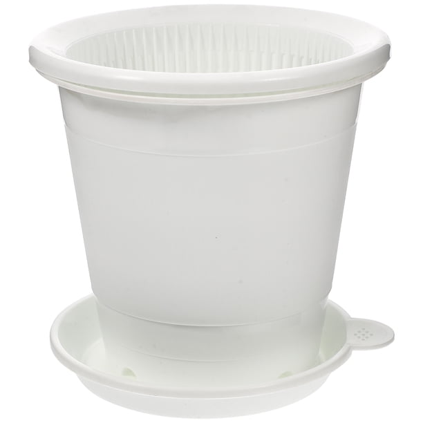 KAKOWELY 1 juego de macetas universales para jardín, macetas ventiladas para vivero con bandeja y control de raíces de doble capa.