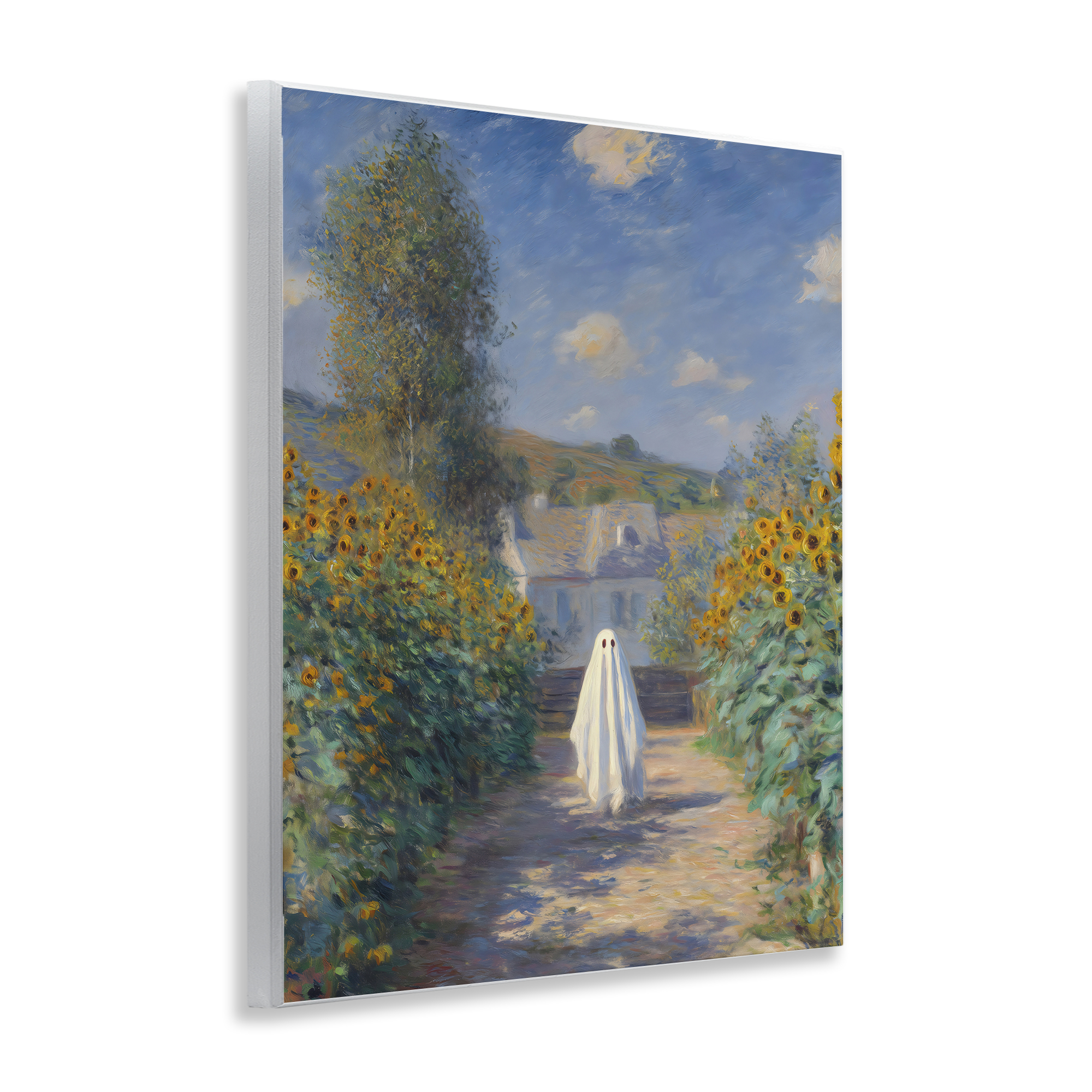 Monet Style Sunflower Ghost Wall Plaque Art, design by Arlington Prints