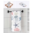 thumbnail image 7 of Blue Red Coastal Bath Towels for Bathroom Set,Luxury Microfiber Towels Gifts for Women,Beach Kitchen Hand Hair Face Towel and Dish Washcloth,Nautical Summer Beach Coral Sea Turtle Towels+Set, 7 of 7
