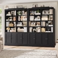 thumbnail image 3 of Homfa 73'' Tall Bookcase with 4 Doors, 6-Tier 8 Cubes Display Bookshelf, Double Row Bookcase with Adjustable Shelves for Living Room Home Office, Black, 3 of 9