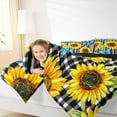 thumbnail image 4 of Manfei Rustic Sunflower Queen Comforter Set,Blue Butterfly,Cozy Reversible,3-Piece, 4 of 8