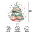 thumbnail image 3 of 15.4" Round Placemat Set of 6 Polyester Fabric Place Mats Non-Slip Dining Kitchen Table Mats for Kitchen Party Decor Christmas Tree Made Of Books, 3 of 5