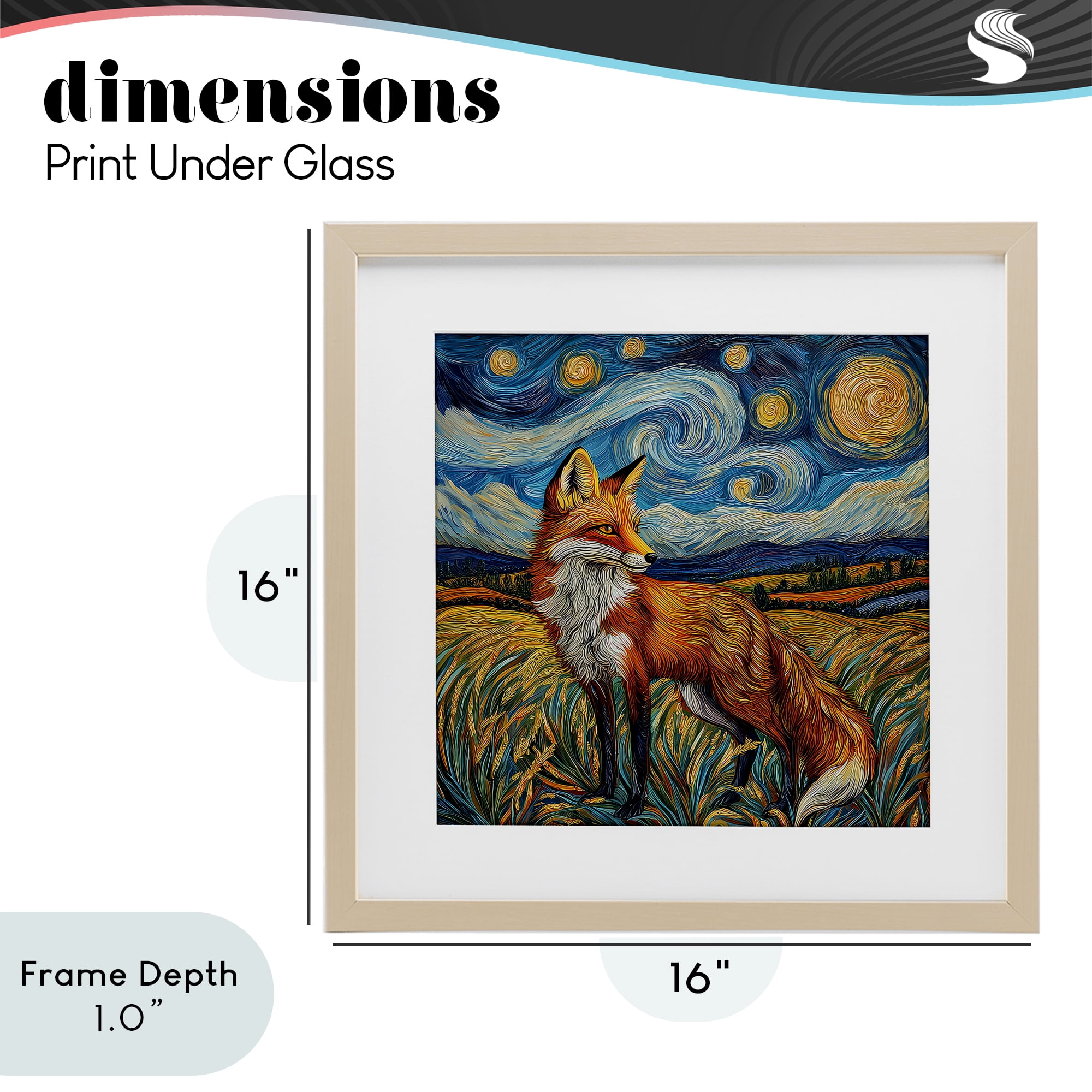 Stupell Industries Swirling Impressionist Fox Birch Framed Print Under Glass, design by The Wands Want