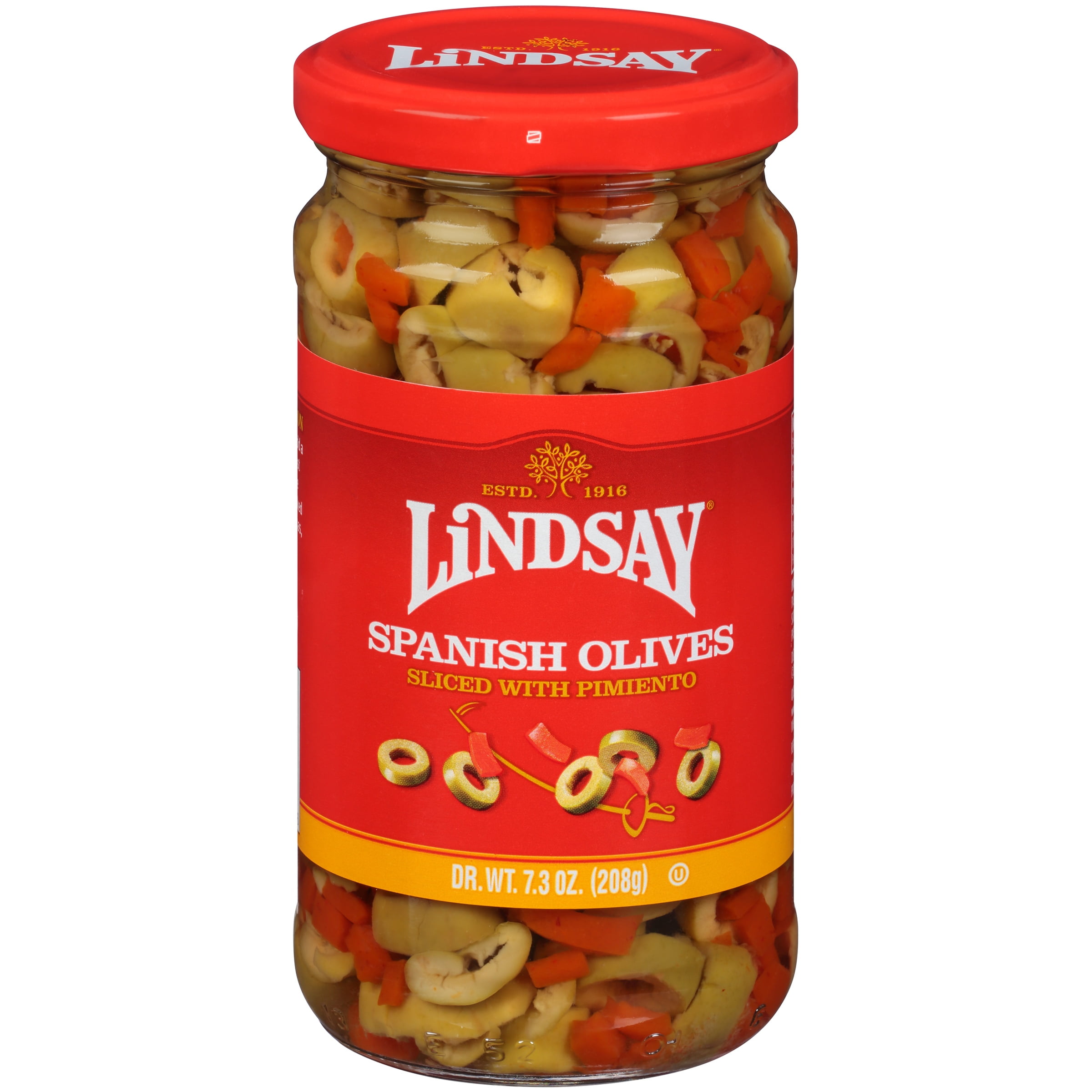 LindsayÂ® Sliced Spanish Olives with Pimiento 7.3 oz. Jar