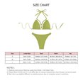 thumbnail image 3 of Traje de baño de bikini para mujer con cuello halter y cierre de correa con anillo vinculado sin espalda, traje de baño de 2 piezas verde guisante M, 3 of 4