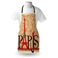 thumbnail image 3 of Vintage Apron Paris Vintage Floral French Eiffel Tower City Holiday Stylish Postcards Gifts, Unisex Kitchen Bib Apron with Adjustable Neck for Cooking Baking Gardening, Red Brown Ecru, by Ambesonne, 3 of 3