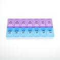 thumbnail image 6 of Unique Bargains Compact 14 Grids Double Row Pill Box for Travel and Daily Use Purple Blue, 6 of 6