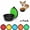 Black + Green, variant on 2-Pack Collapsible Pet Bowls with Carabiners, BPA-Free TPE Foldable Dog Cat Travel Bowl for Camping Hiking, 20oz Portable Food & Water Dish (Black+Green)