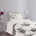 thumbnail image 3 of Ambesonne Black White Quilted Bedspread Set 2 Pcs, Soccer Ball in Net, Twin Size, Black White, 3 of 5