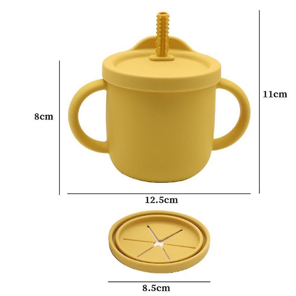 Silicone Sippy Cups For Toddlers, Snack Cups With Straw For Baby