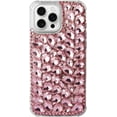 thumbnail image 5 of Case for iPhone 12 Mini,iPhone 12 Mini Case,3D Handmade Sparkle Stunning Stones Crystal Diamond Bling Glitter Girls Women Shockproof Phone Case for iPhone 12 Mini,5.4 inch 2020 (Pink/White), 5 of 6