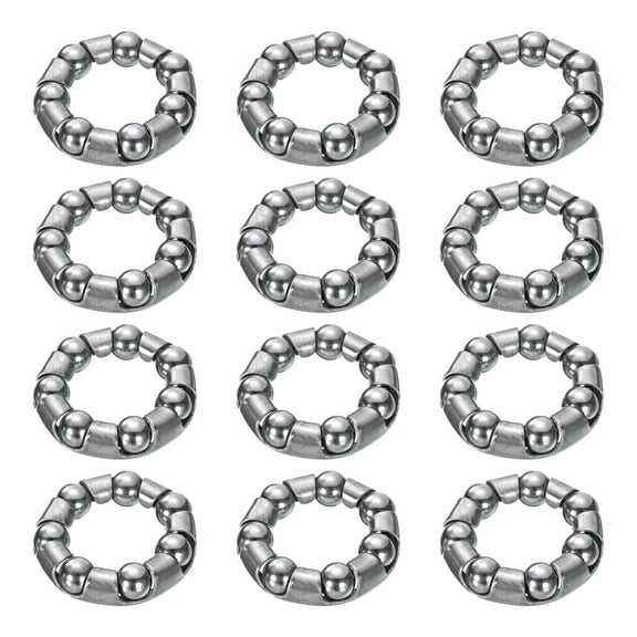 Uxcell Bicycle Crank Ball Bearing 1/5"(5mm)x 7 Balls, 12pcs Replacement Ball Bearings for Mountain Bottom Bracket Bike