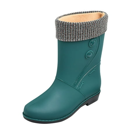 

Ceangrtro Women Rain Shoes on Rain Shoes for Women Low Comfortable Light Ankle Rain Womens Rain Shoes Size 11 Boots Frosted Outdoor Rain Womens Rain Boots Mid Calf Boots Green 37