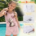 thumbnail image 4 of Psesaysky Cute Kitty Butterfly Tankini Swimsuits for Girls Modest Tank Tops with Shorts 2 Piece Bathing Suits for Teens Girl 6-15 Years, 4 of 7