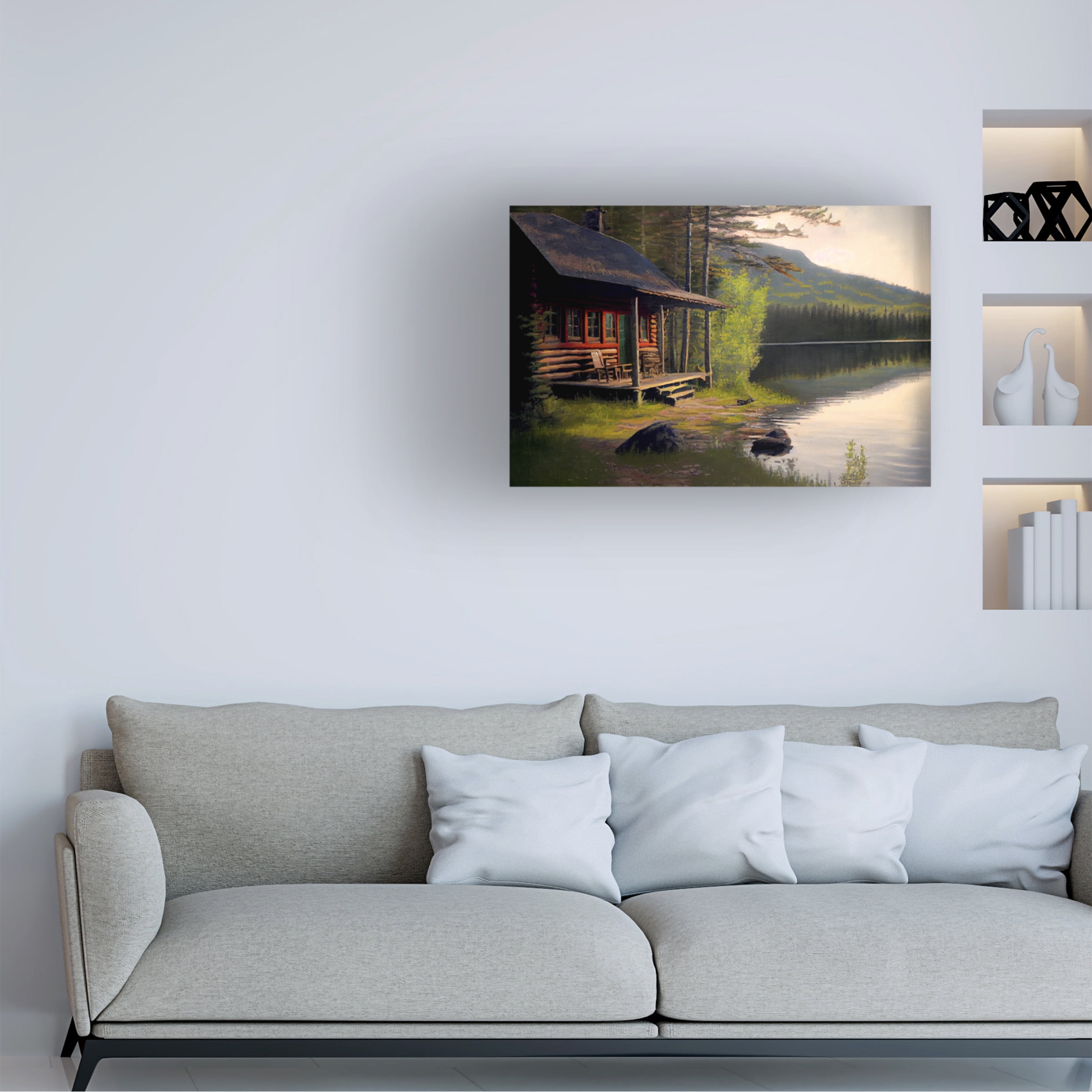 Canvas Wall Art - Sasha 'Cabin I' Wall Art for Living Room, Bedroom, or Office Décor by Trademark Fine Art - 47 x 30 Inches - 47x30
