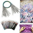 thumbnail image 3 of 40/100cm Circular DIY Crafts Needlework Supplies Stainless Steel Weaving Circular Needle Crochet Hook Sewing Pins Knitting Needles 100CM-10MM, 3 of 8