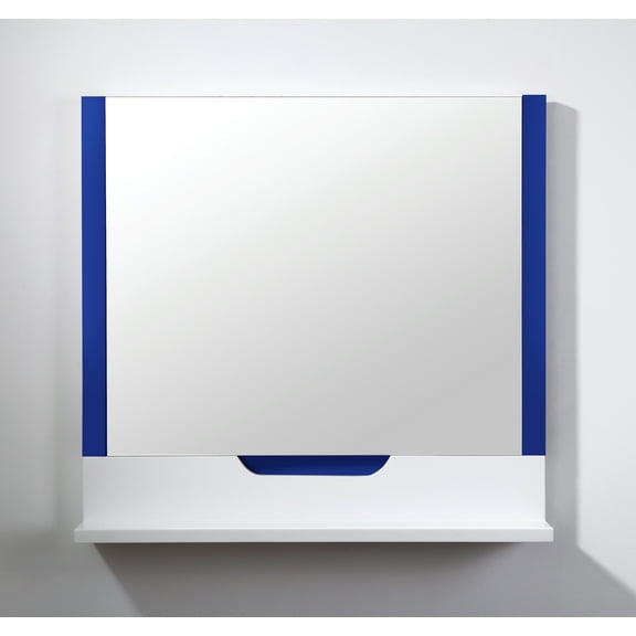 Bathroom Mirror Regia 36" Navy Blue and Matte White Modern Style