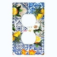 thumbnail image 2 of Metal Light Switch Plate Cover Floral Fruit Blue Tile Pattern Collage TIL004, 2 of 14