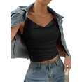 thumbnail image 4 of Women'S Silk Satin Camisole Cowl Neck Tank Top Silky Basic Tank Shirt Black XL, 4 of 9
