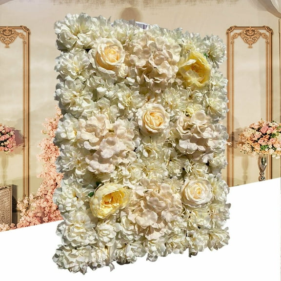 Miumaeov 6pcs Artificial Rose Hydrangea Flower Wall Panels Wedding Decor 24"L x 16"W