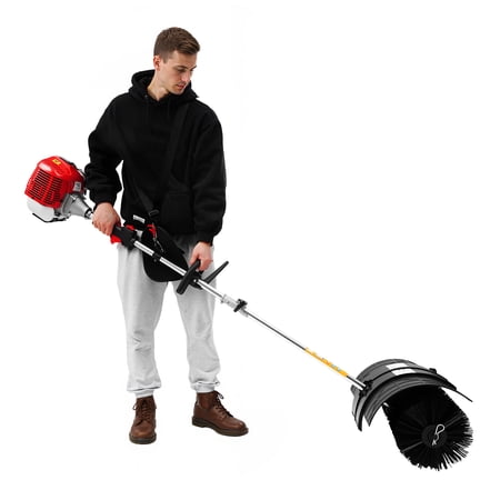 TFCFL 52cc 2-stroke Gas Powered Sweeper Broom Driveway Turf Artificial Grass Sweeping Cleaner