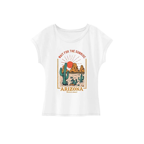 Camiseta para mujer Ropa suave Camisa de cuello redondo para vacaciones Mochilero Playa S