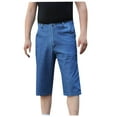 thumbnail image 4 of Zylanna Men's Casual Relax Fit Jeans Capris Jeans, Fashion Comfort Straight Leg Flex High Waist Denim Pants for Men Sky Blue Size XL, 4 of 7