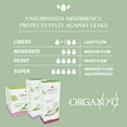 thumbnail image 6 of Organyc 100% Certified Organic Cotton Flat Panty Liner - Everyday Sanitary Pad, Free from Wood Pulp, Perfumes, SAP and Chemicals - Maxi Flow, 20 Count, 6 of 7