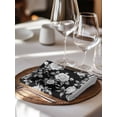 thumbnail image 6 of Black Rose Cloth Napkins Set of 6 Reusable Dinner Napkins, Vintage Pastoral Botanical Floral Leaves Vines Cocktail Napkin Washable Table Napkins for Wedding/Holiday Party/Baby Shower 20"x20", 6 of 7