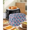 thumbnail image 5 of Floral Toaster Cover 4 Slice, Tropical Plants Leaves Flowers Bread Maker Cover Toaster Dust Cover with Pockets, Dust-Proof Cover for Kitchen Small Appliance 12x11x8in, 5 of 5