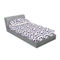 thumbnail image 2 of Zebra Fitted Sheet & Pillow Sham Set, Silhouette of African Animals in Purplish Colors with Zoo Lettering Modern, Decorative Printed 2 Piece Bedding Decor, Twinxl, Violet Charcoal Grey, by Ambesonne, 2 of 2