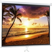 ZENSTYLE Projector Screen 72 inch 4:3 HD PVC Manual Projection Screen Home Theater Office White