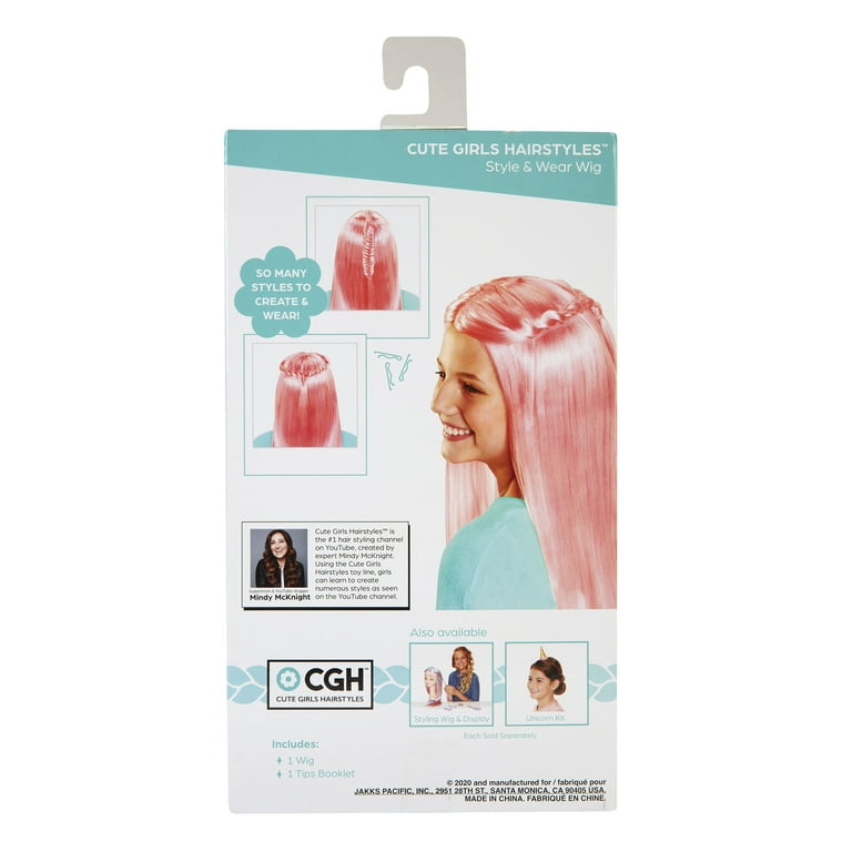 CGH Cute Girls Hairstyles Style & Wear Wig - Pink Straight Hair ...