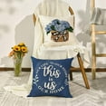 thumbnail image 3 of Blue Hydrangea Spring Summer Throw Pillow Covers, 20 x 20 Inch Today is A Good Day Dark Blue Cushion Case Decoration for Sofa Couch Set of 4, 3 of 6