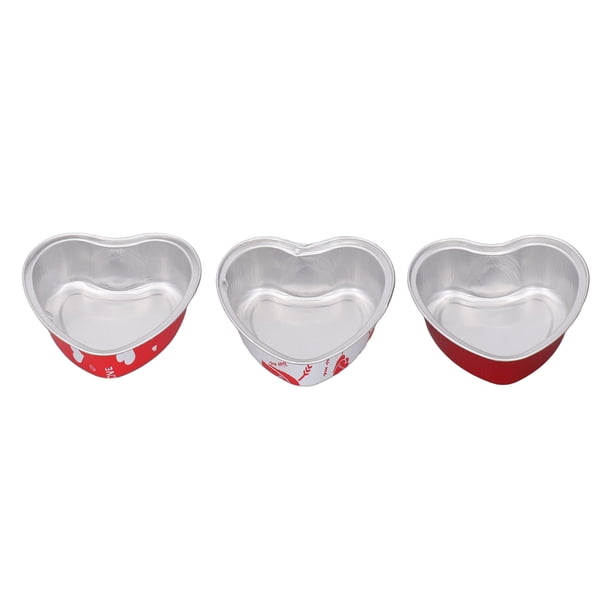 Molde Para Pasteles De Papel De Aluminio Con Forma De Corazón, Moldes Para Pasteles Pequeños De Papel De Aluminio En Forma De Corazón, 15 Piezas, Revestimiento Reutilizable Para