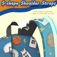 thumbnail image 5 of Basketball and Whistle Blue Pattern 17" School Backpacks for Teens,Waterproof Oxford Fabric,S-Shape Padded Straps for School,Travel,Hiking,Camping, 5 of 6